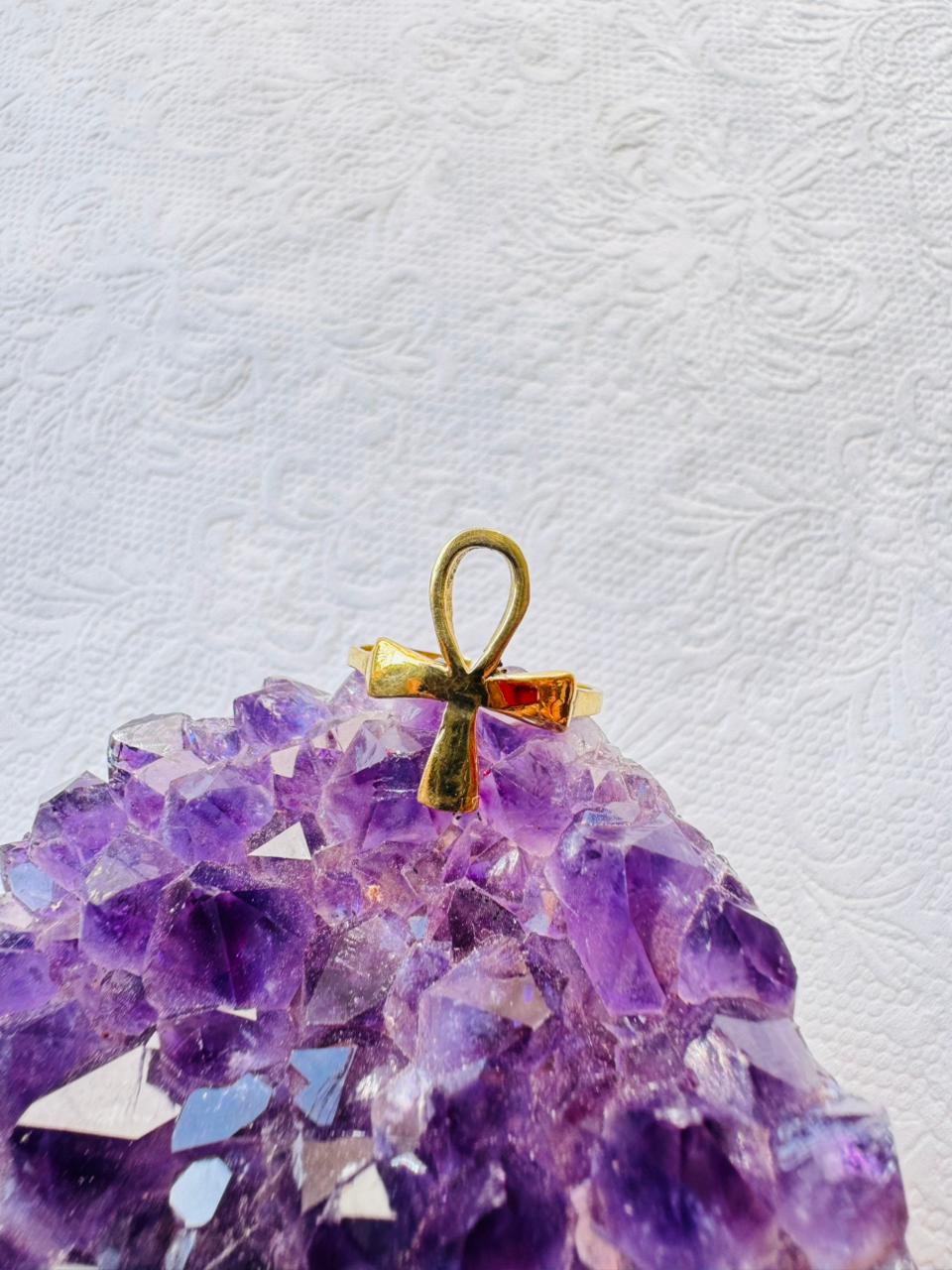 5/20 Pieces Ankh Symbol Brass Ring