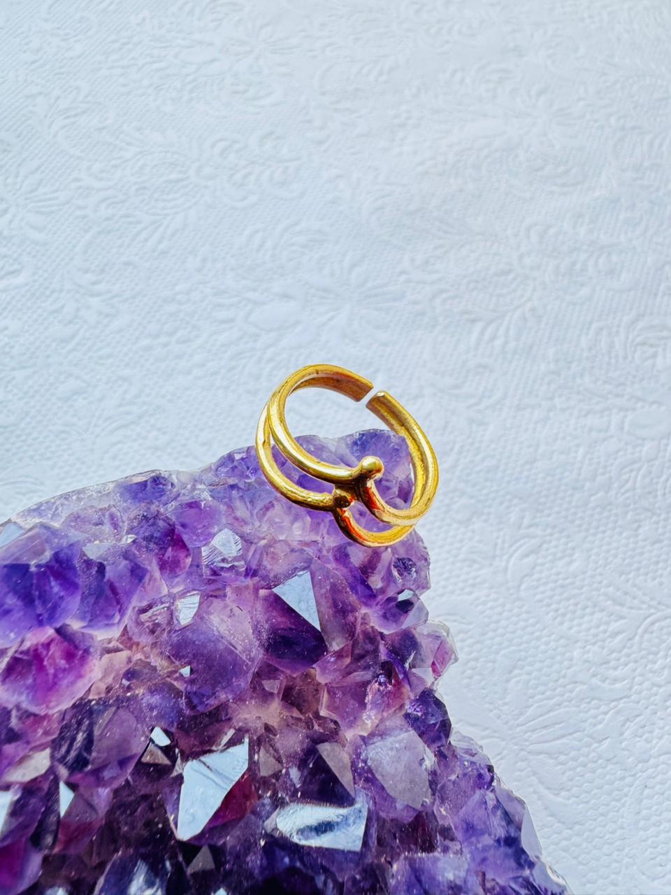 5/20 Pieces Minimalist Double Band Brass Ring