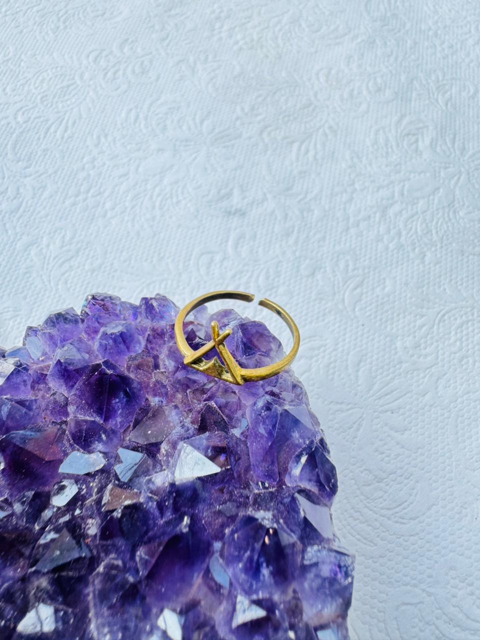 5/20 Pieces Geometric Teepee Minimalist Brass Ring