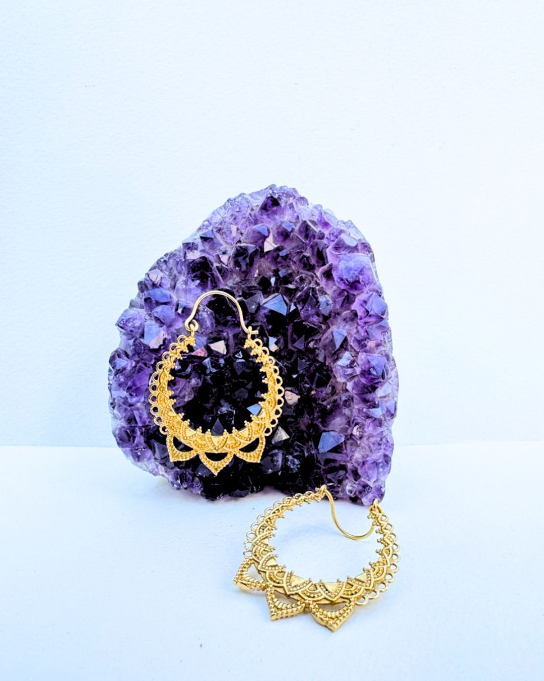 5/20 Pairs Curls Tribal Hoop Brass Earrings