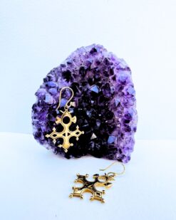 5/20 Pairs Tuareg Cross Brass Earrings
