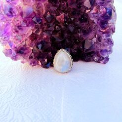 Moonstone Teardrop Grooved Stones Connectors