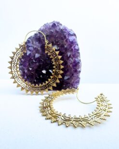 5/20 Pairs Flowing Tribal Filigree Hoop Brass Earrings