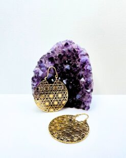 5/20 Pairs Geometric Mandala Disc Brass Earrings