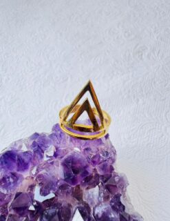 5/20 Pieces Nested Triangle Brass Ring