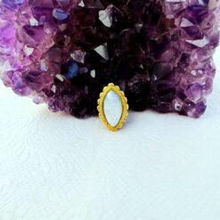 Moonstone Marquise Grooved Stones Connectors