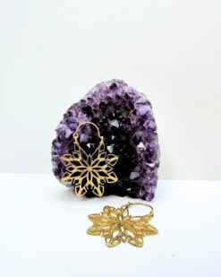 5/20 Pairs Lotus Mandala Brass Earrings