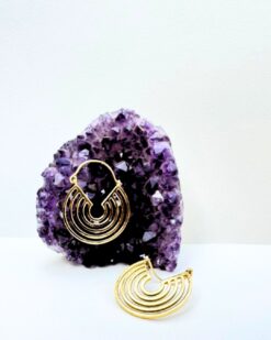 5/20 Pairs Minimal Layered Crescent Hoop Brass Earrings