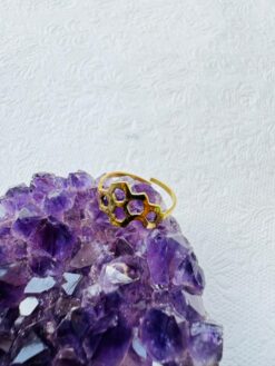 5/20 Pieces Honeycomb Lattice Brass Ring
