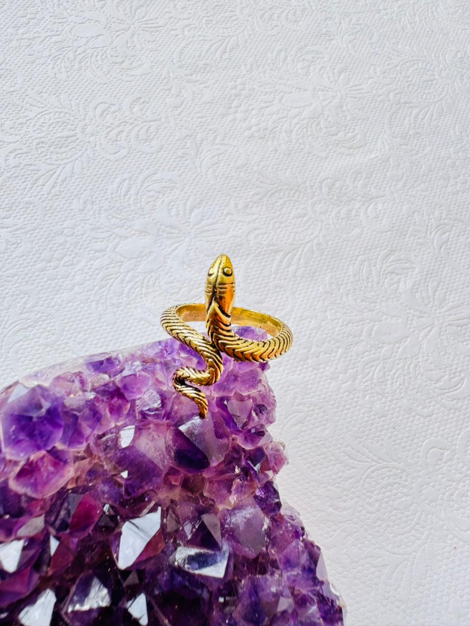 5/20 Pieces Coiled Serpent Brass Ring