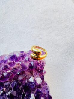 5/20 Pieces Sculptural Loop Brass Ring