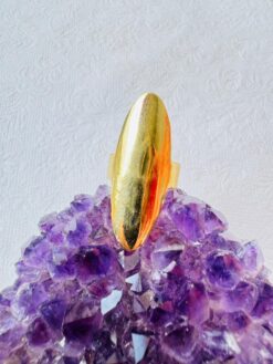 5/20 Pieces Elongated Shield Brass Ring