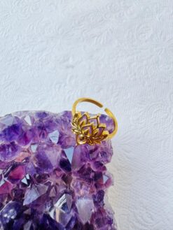 5/20 Pieces Lotus Blossom Brass Ring