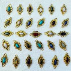 Oval Brass Gemstone Connectors