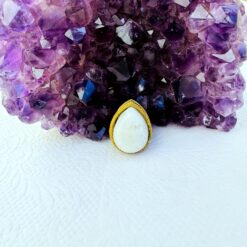 Moonstone Teardrop Grooved Stones Connectors