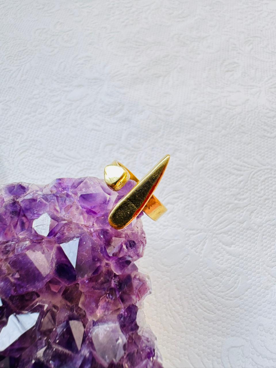 5/20 Pieces Abstract Dual Shape Brass Ring