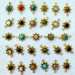 Sun Brass Gemstone Connectors