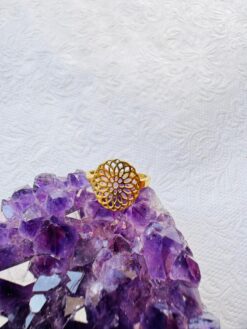 5/20 Pieces Circular Mandala Lace Brass Ring