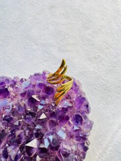 5/20 Pieces Sleek Winged Bypass Brass Ring