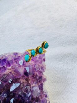 5/20 Pieces Multi Gemstone Turquoise Brass Ring