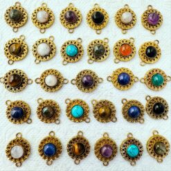 Floret Brass Gemstone Connectors