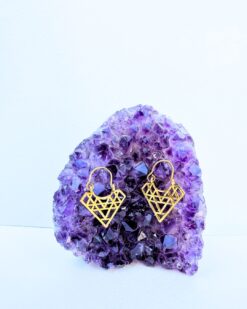 5/20 Pairs Geometric V-Shape Hoop Brass Earrings