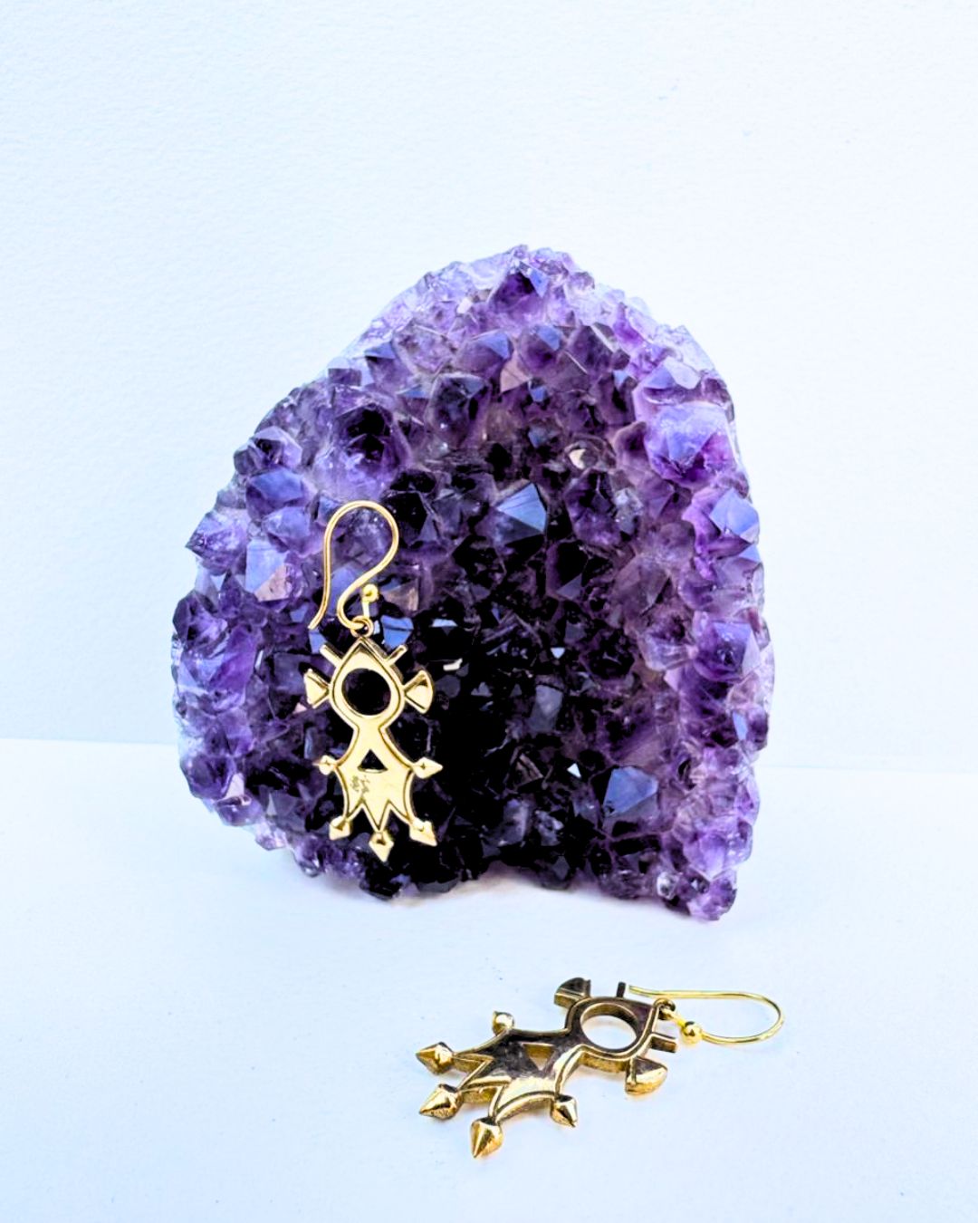 5/20 Pairs Spike Tribal Drop Brass Earrings
