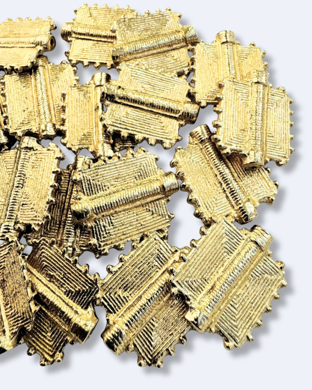 Textured Square Brass Charms