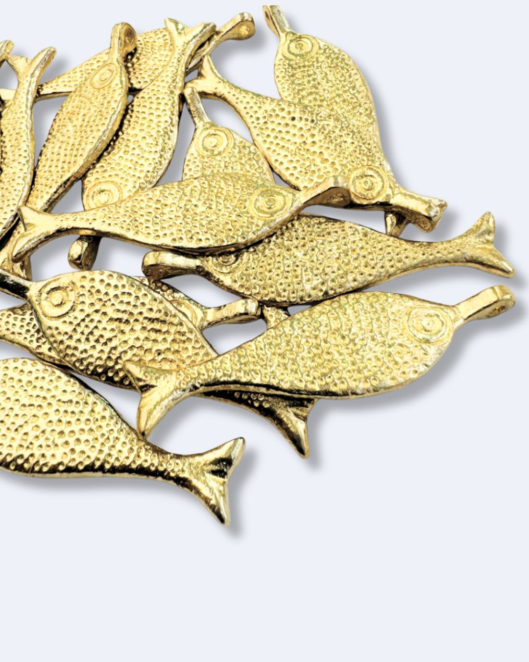 Textured Fish Brass Charms