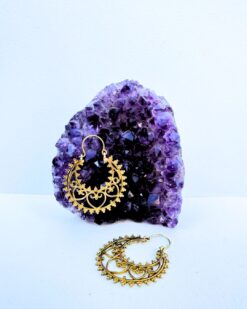 5/20 Pairs Heart Scroll Filigree Hoop Brass Earrings