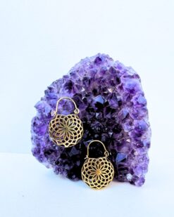 5/20 Pairs Mandala Floral Geometry Brass Earrings