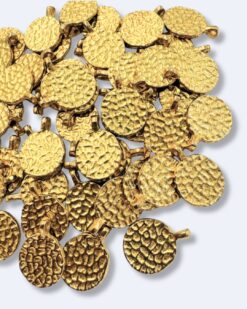 Textured Round Brass Charms