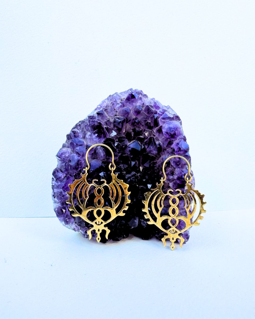 5/20 Pairs Sacred Symbol Hoop Brass Earrings