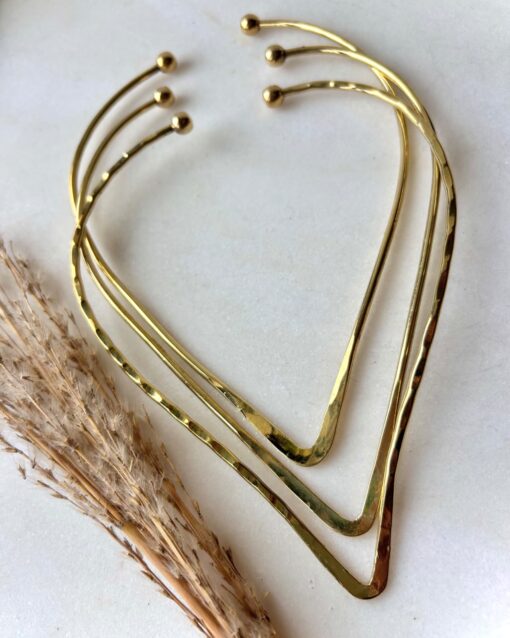 Orbit Lines Brass Choker Set