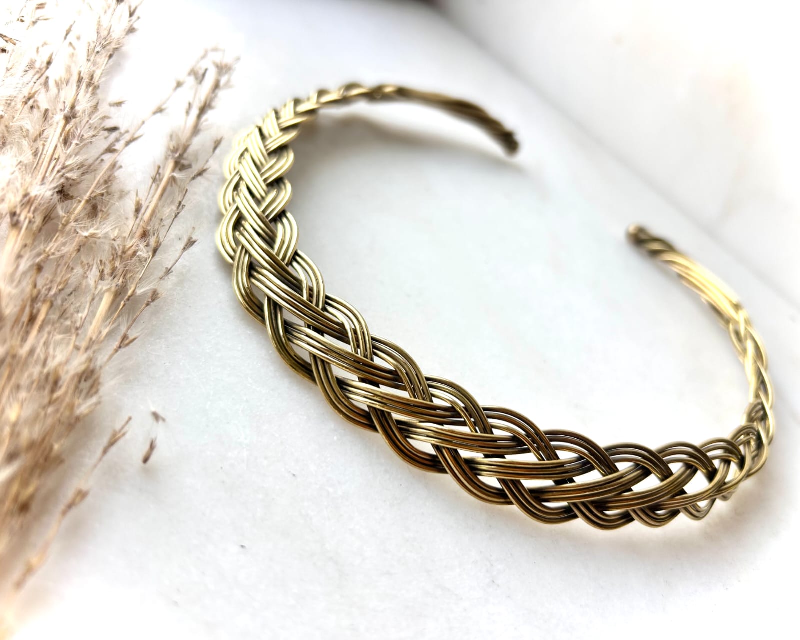 Braided Interwoven Horizon Brass Choker Set