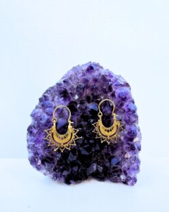 5/20 Pairs Heart Pattern Hoop Brass Earrings