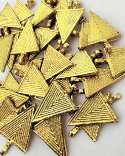 Engraved Triangle Brass Charm