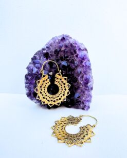5/20 Pairs Spiral Mandala Hoop Brass Earrings