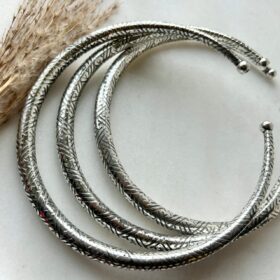 Woven Path Silver Tone Brass Choker Set