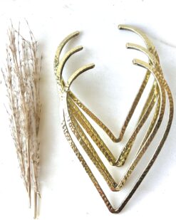 Heart Hammered Design Brass Choker Set