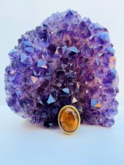 Tiger Eye Grooved Stones Connectors