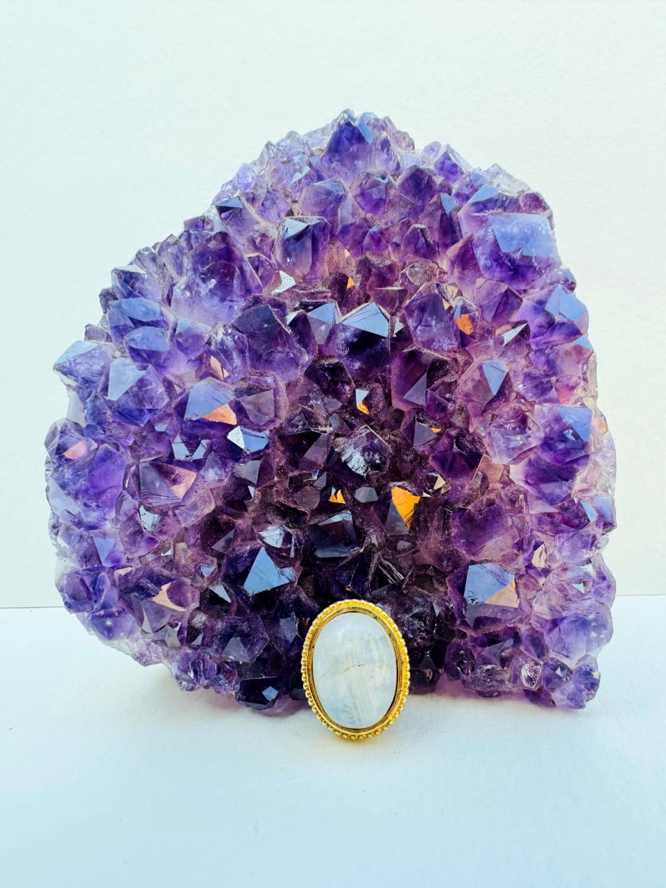 Moonstone Grooved Stones Connectors